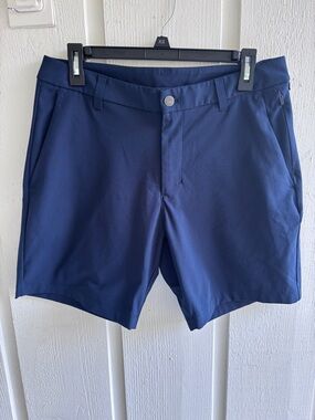 lululemon athletica Navy Flat-Front Men's Shorts